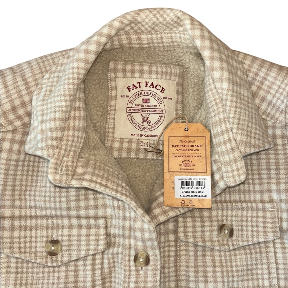 NWT FatFace Hamilton Borg Lined Shacket - Picture 10 of 11